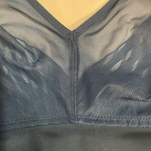 Bra: Wacoal sheer midnight blue, all stretch 38-D